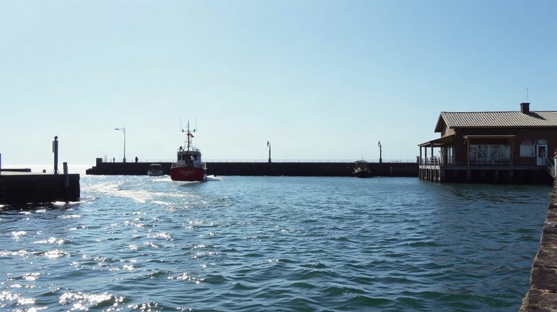 Un bateau de passagers à quai, à la gare maritime